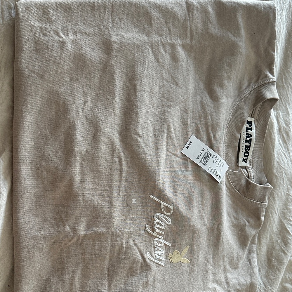 PLAYBOY Beige Tee with Logo